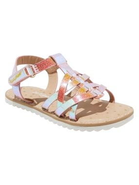 New CAT & JACK Kameke Slide Sandals Shiny Pink Toddler 7C